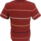 Ben Sherman Mens Red Claret Fine Stripe Patterned Polo Shirt
