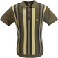 Gabicci Vintage Mens Elmwood Caan Textured Stripe Knitted Polo Shirt