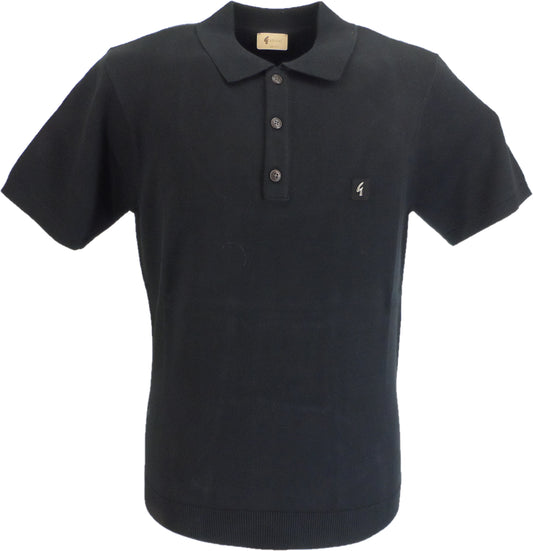 Polo Gabicci Vintage da uomo in maglia nera Jackson