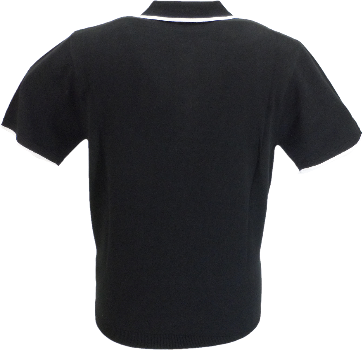 Gabicci Vintage schwarzes Lineker-Strickpoloshirt für Herren