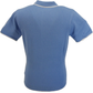 Gabicci Vintage seewegblaues Lineker-Strick-Poloshirt für Herren