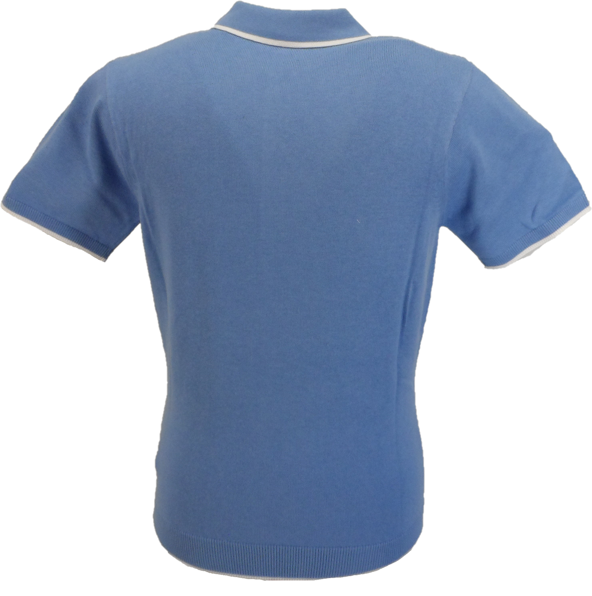 Gabicci Vintage Mens Seaway Blue Lineker Knitted Polo Shirt