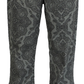 Run & Fly Mens Silver Grey Vintage Jimi Hendrix Paisley Retro Bellbottom Flares