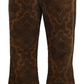 Run & Fly Mens Tan Vintage Jimi Hendrix Paisley Retro Bellbottom Flares