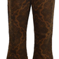 Run & Fly Mens Tan Vintage Jimi Hendrix Paisley Retro Bellbottom Flares