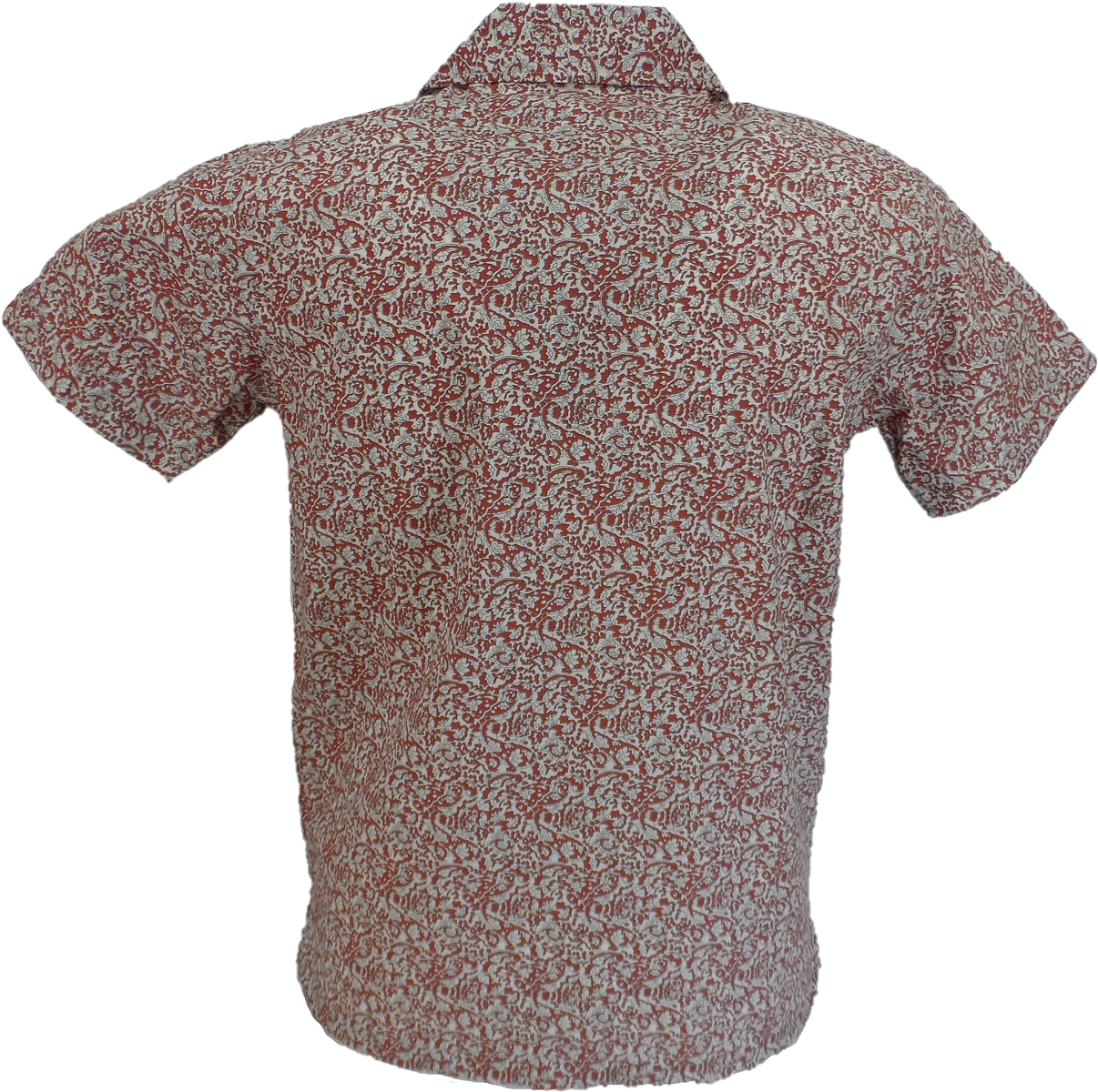 Camicia hawaiana retrò floreale bordeaux da uomo Relco