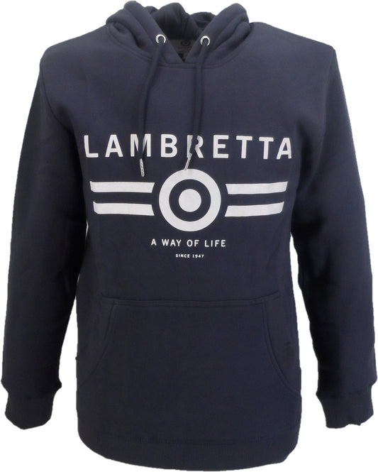 Haut à capuche avec logo cible bleu marine Lambretta pour homme