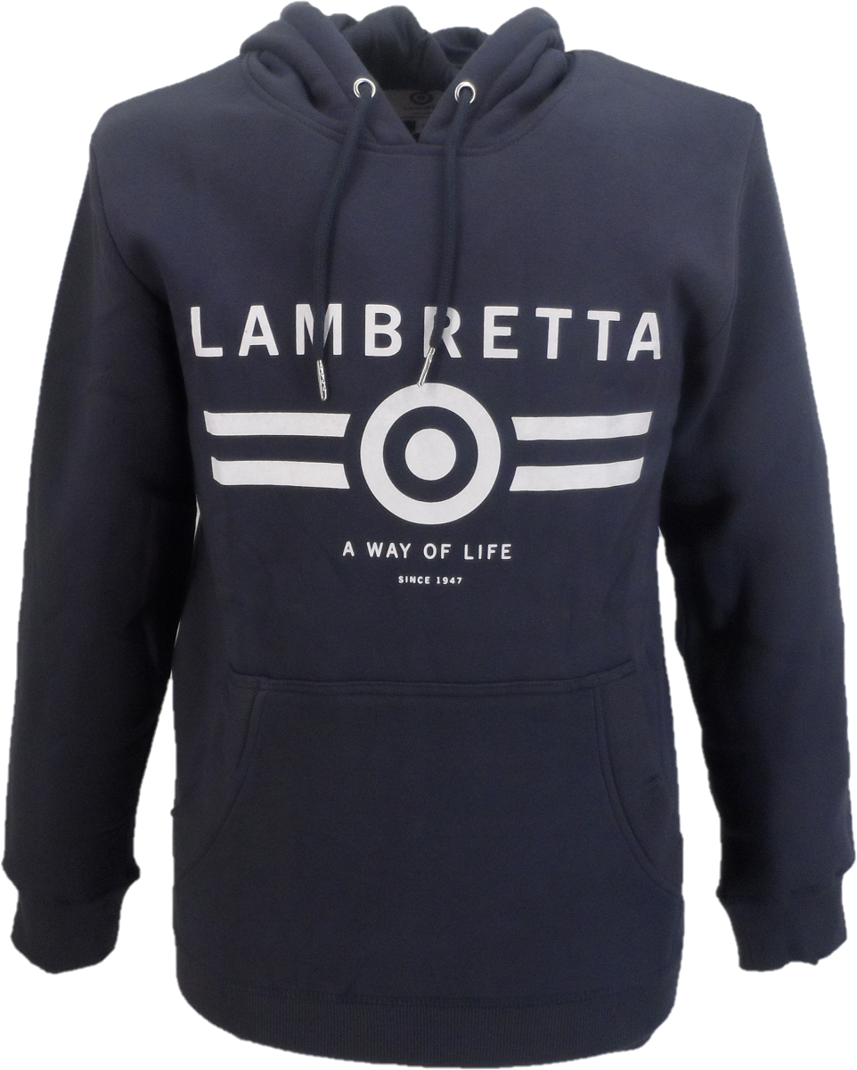 Top con capucha y logo Target en azul marino para hombre Lambretta