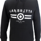 Maglia da uomo con cappuccio nera con logo Lambretta