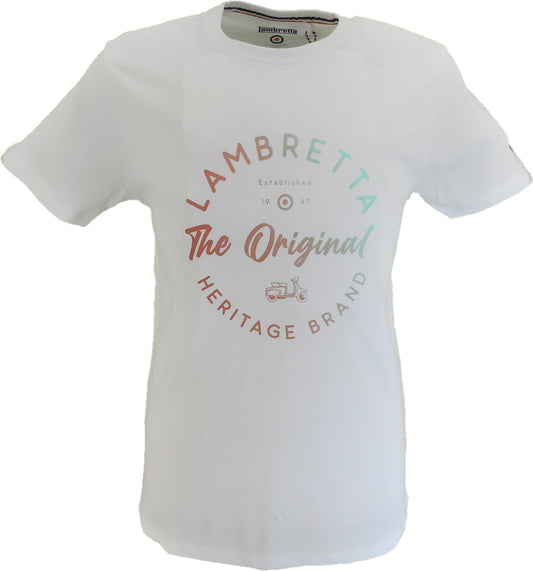 Lambretta Mens White Original Heritage T Shirt …