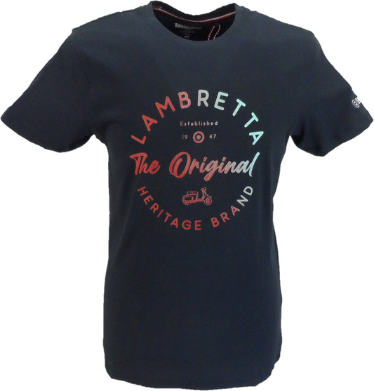 Lambretta Herren-Marineblaues Original-Heritage-T-Shirt …