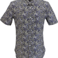 Lambretta Mens White Paisley Short Sleeved Button Down Shirts