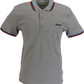 Lambretta Men`s Grey/Blue/Navy/Red Tipped Tipped 100% Cotton Polo Shirts