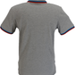 Lambretta Men`s Grey/Blue/Navy/Red Tipped Tipped 100% Cotton Polo Shirts