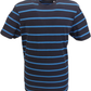 Mens Navy Blue Baggy 60s 70s Retro Mod Striped T Shirt