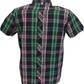 Trojan Mens Navy Check 100% Cotton Short Sleeved Shirts and Pocket Square