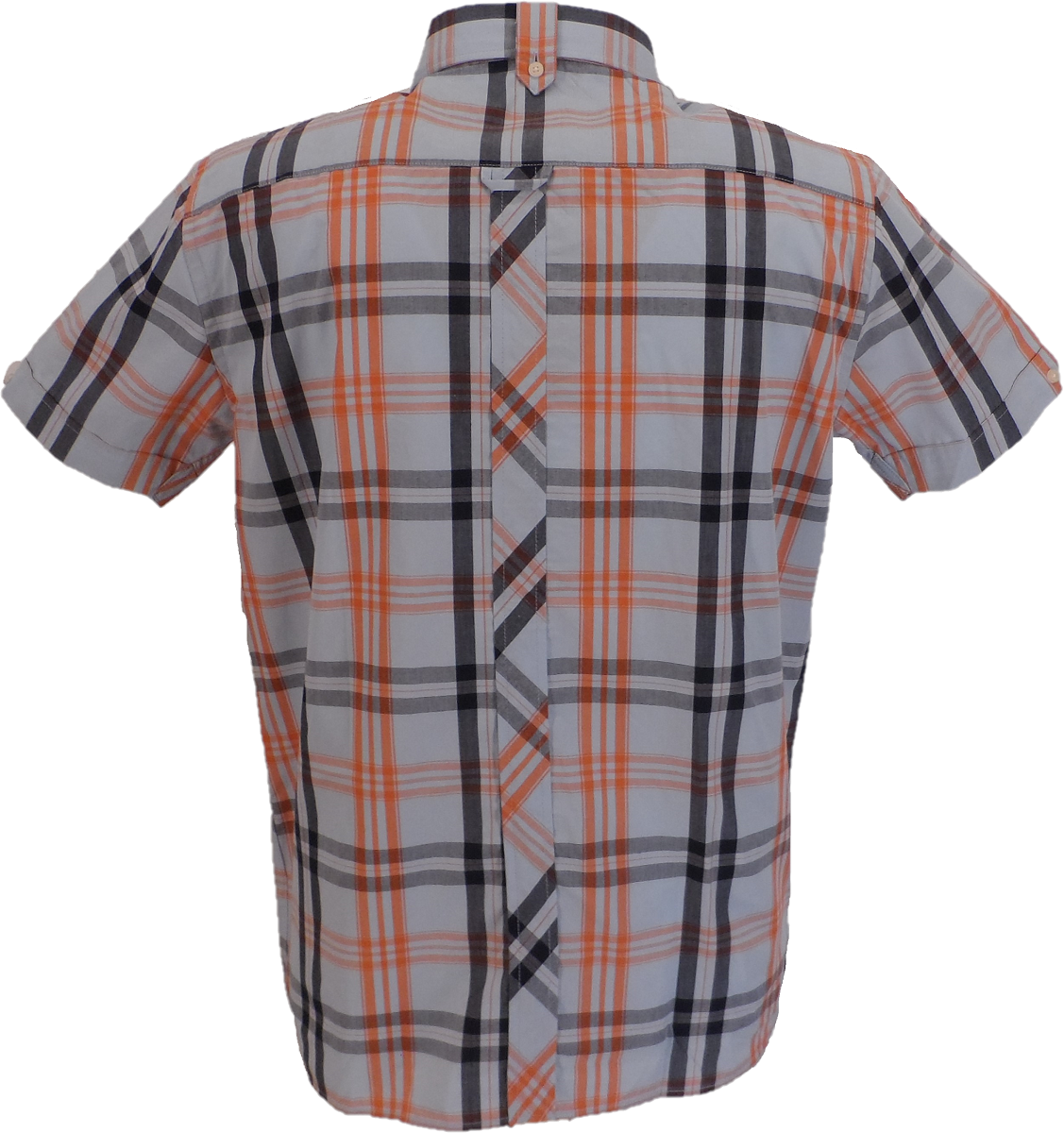 Trojan Mens Sky Check 100% Cotton Short Sleeved Shirts and Pocket Square