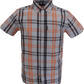 Trojan Mens Sky Check 100% Cotton Short Sleeved Shirts and Pocket Square