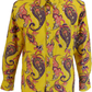 Mens 70s Yellow Psychedelic Paisley Shirt