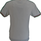 Trojan Mens Ecru Twin Stripe Ringer Pique Cotton T-Shirt