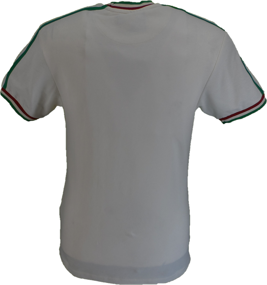 Trojan Mens Ecru Twin Stripe Ringer Pique Cotton T-Shirt