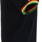 Trojan Herren-T-Shirt aus schwarzem Rasta-Twin-Streifen-Ringer-Piqué-Baumwolle