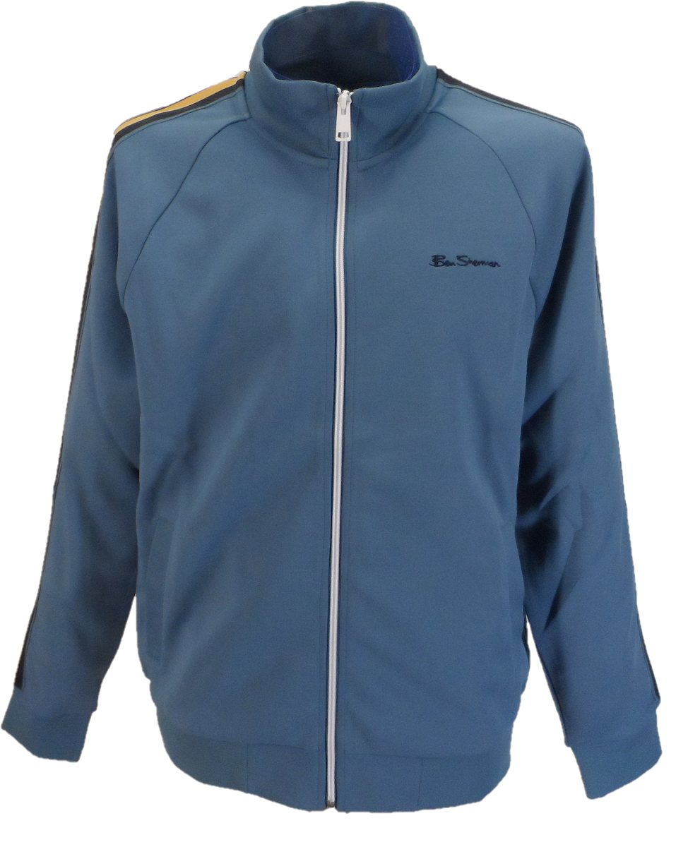 Ben Sherman schattenblau gestreifte Retro-Trainingsjacke