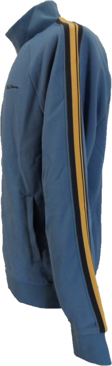 Ben Sherman schattenblau gestreifte Retro-Trainingsjacke