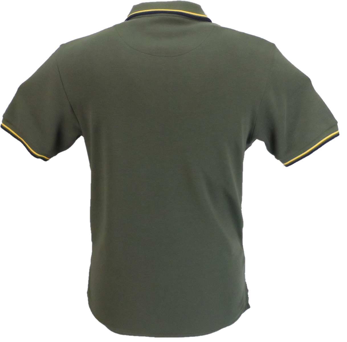 Trojan Records Mens Army Green Dogtooth Front Polo Shirt