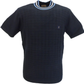 Gabicci Vintage jersey de hombre con cuello alto de fieltro azul marino