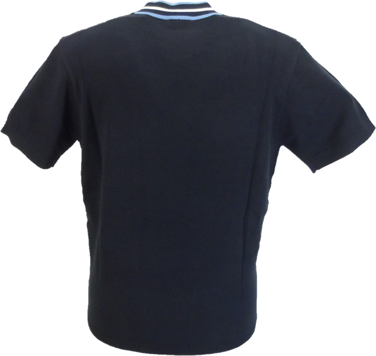Gabicci Vintage jersey de hombre con cuello alto de fieltro azul marino