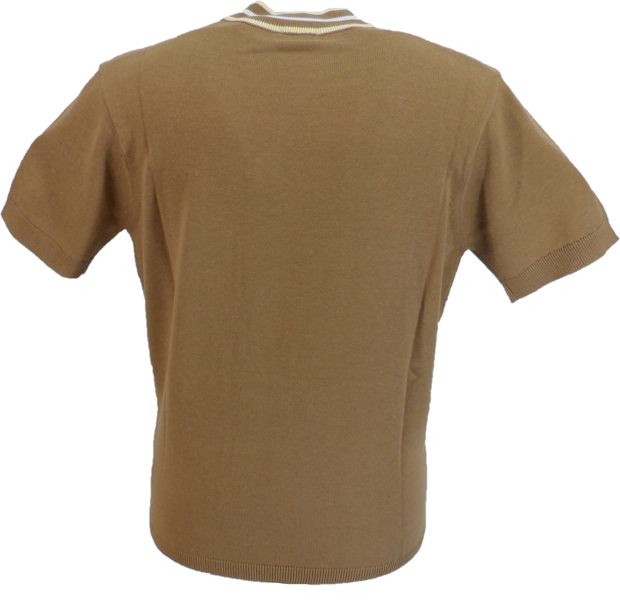 Gabicci Vintage jersey de punto con cuello alto de fieltro marrón camel para hombre