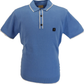Gabicci Vintage blaues Lineker-Kurzarm-Strickpoloshirt für Herren