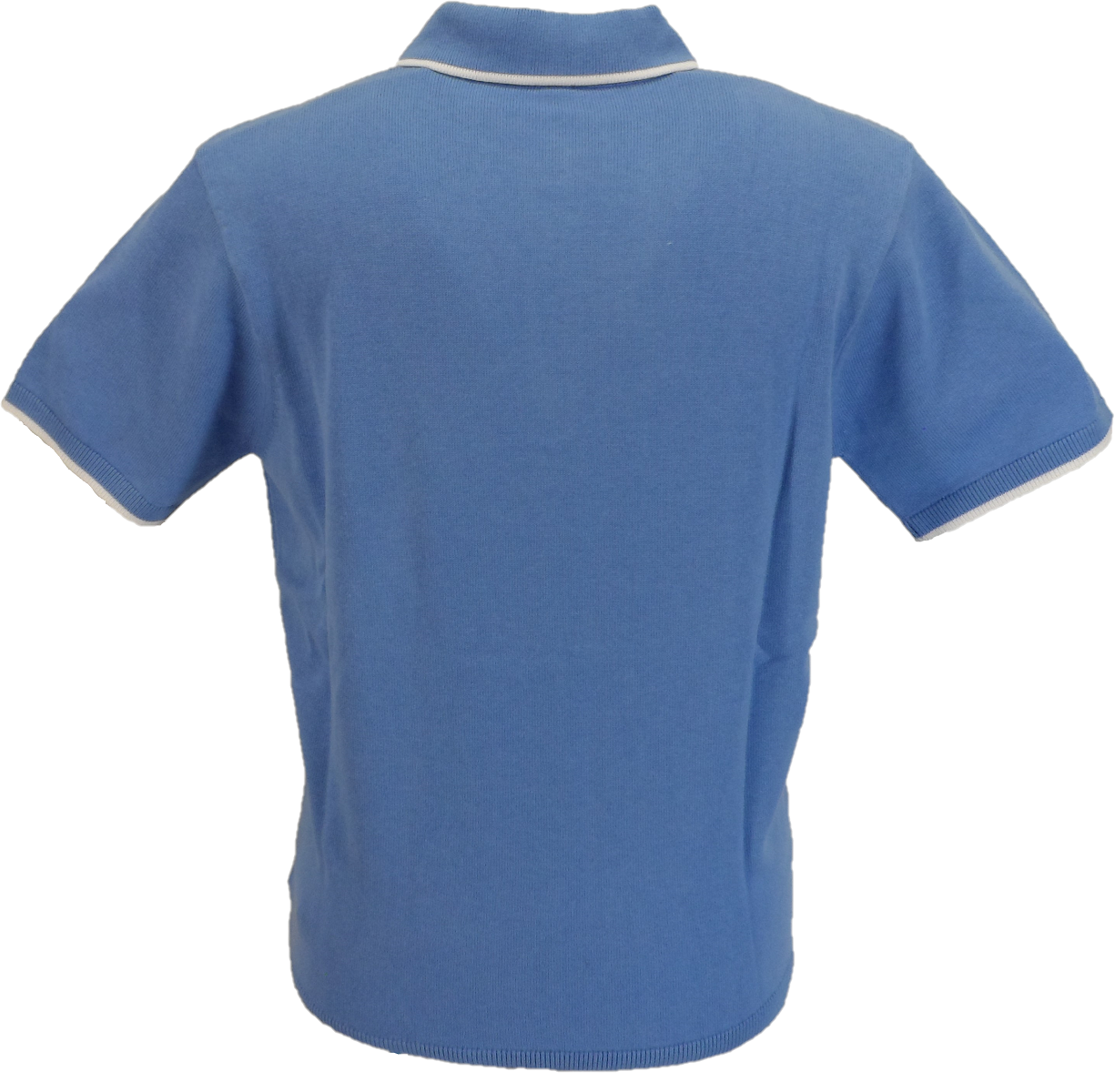 Gabicci Vintage blaues Lineker-Kurzarm-Strickpoloshirt für Herren