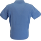 Gabicci Vintage Mens Marina Blue Searle Stripe Knitted Polo Shirt