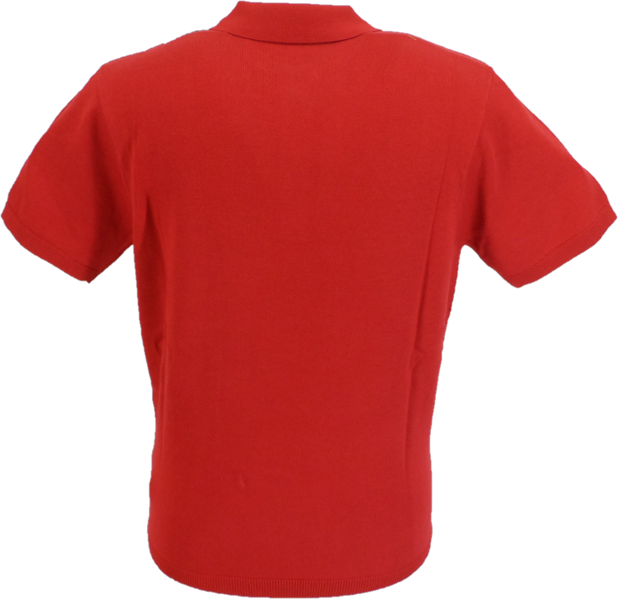 Gabicci Vintage Mens Garnet Red Textured Knitted Polo Shirt