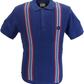 Gabicci Vintage Mens Insignia Blue Textured Knitted Polo Shirt