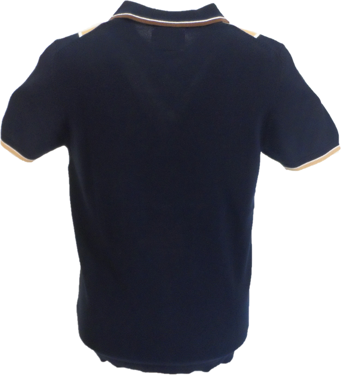 Polo da uomo in maglia con zip corsico blu navy Lambretta