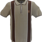 Lambretta Mens Wild Mushroom Corsico Zip Knitted Polo Shirt