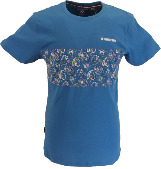 Lambretta Herren-T-Shirt „Vallarta“ mit Paisley-Einsätzen in Blau