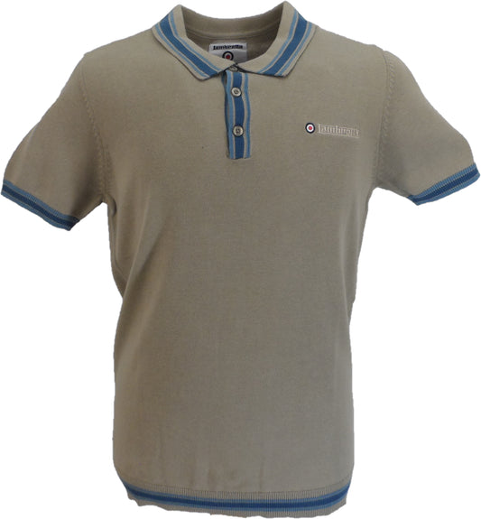 Lambretta Mens Wild Mushroom Valero Knitted Polo Shirt