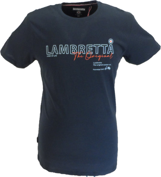 Camiseta Lambretta azul marino fundada 1947 para hombre