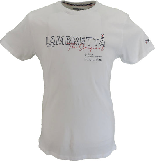 T-shirt bianca da uomo Lambretta fondata nel 1947