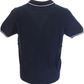 Polo da uomo in maglia greca blu navy Lambretta