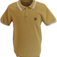 Lambretta Mens Sand Tipped Collar Knitted Polo Shirt