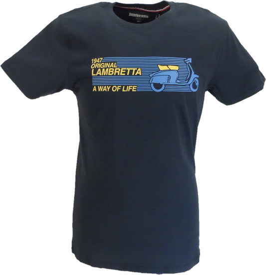 Lambrettaメンズ ネイビー ブルー 1947 オリジナル T シャツ