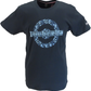 Lambretta herre marineblå paisley target retro t-shirt i 100 % bomuld
