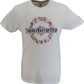 Lambretta Mens White Paisley Target 100% Cotton Retro T Shirt