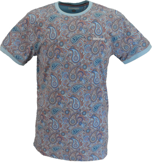 Himmelblaues Paisley-T-Shirt für Herren Lambretta