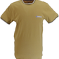 Lambretta Sand 100% Cotton Tipped Pique Retro T Shirt